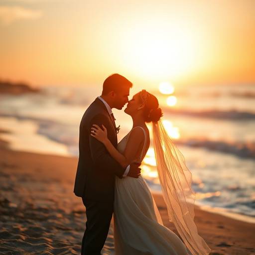 Fotografia de um casamento na praia